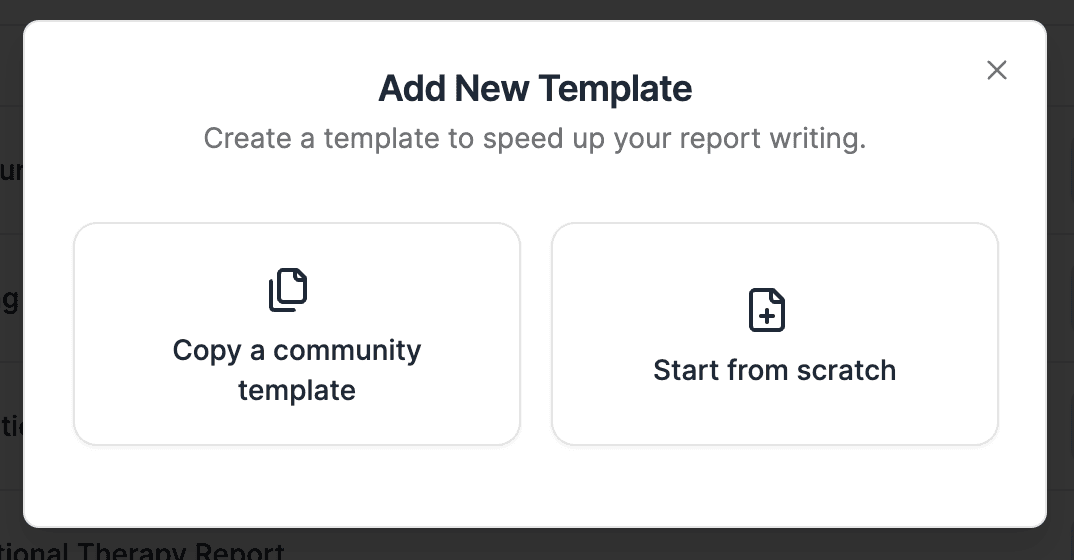 add template options