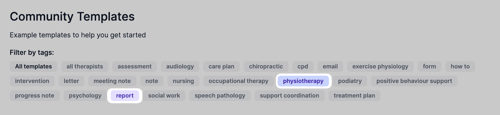 community template tags