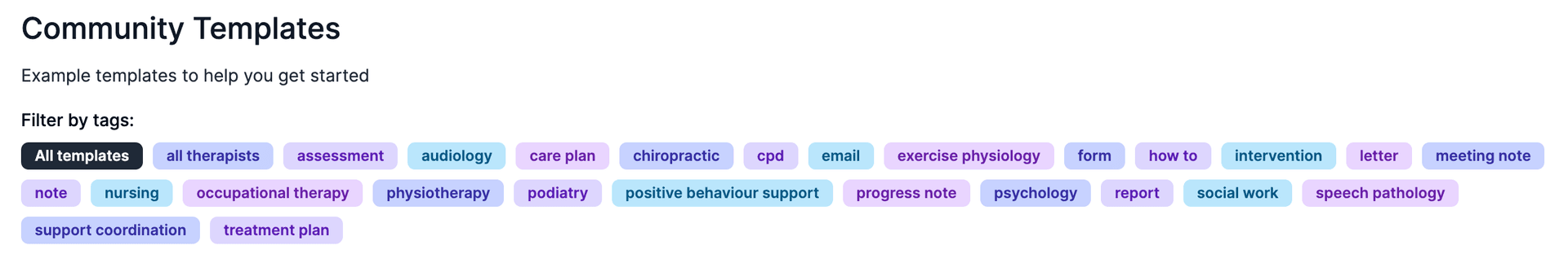 community template tags