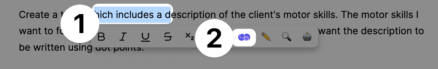 mark table instruction