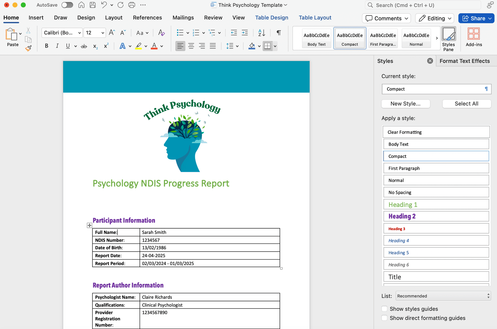 pasted document into word template