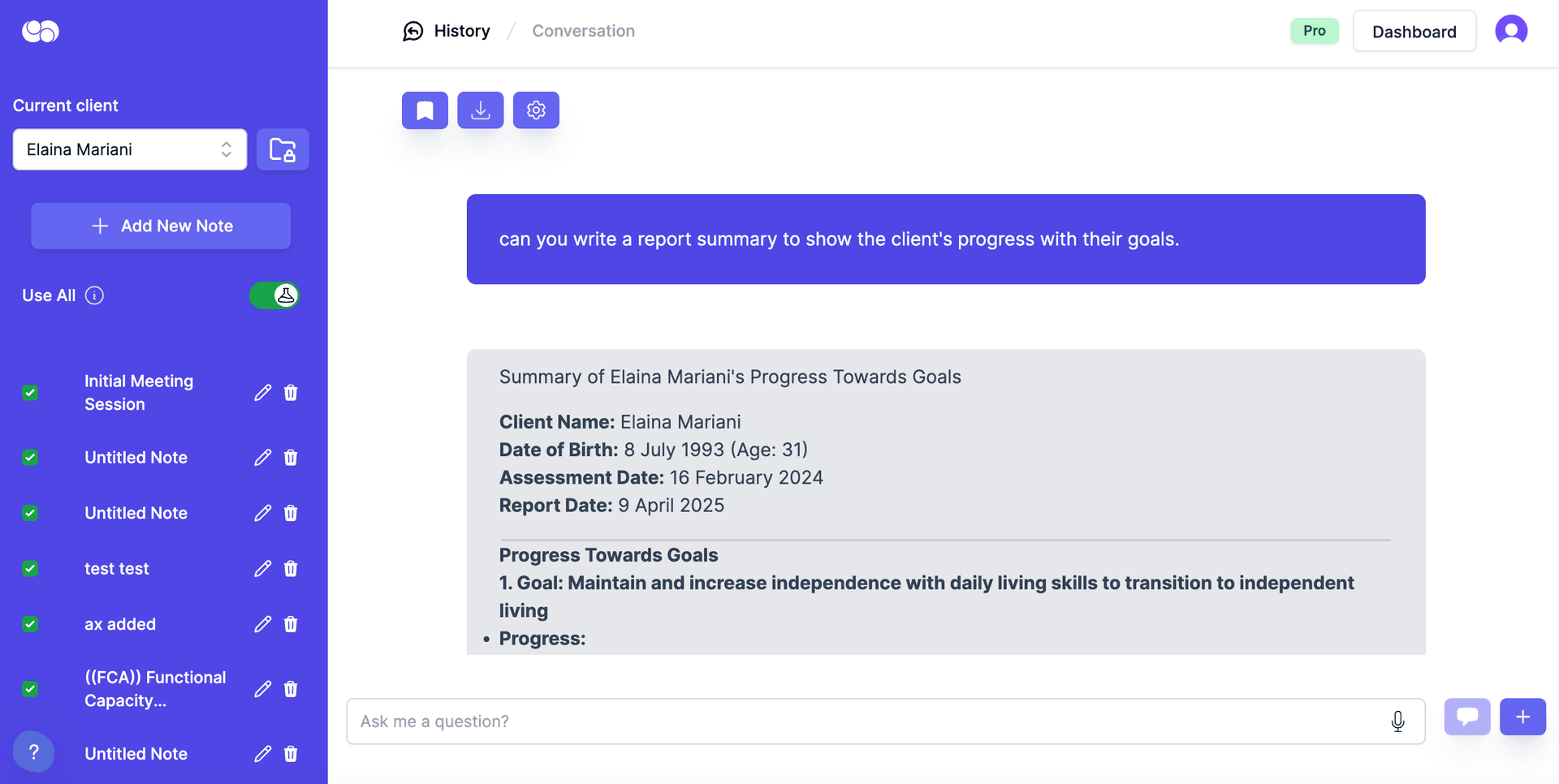 report summary example