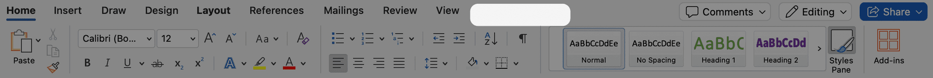 Table Design button one